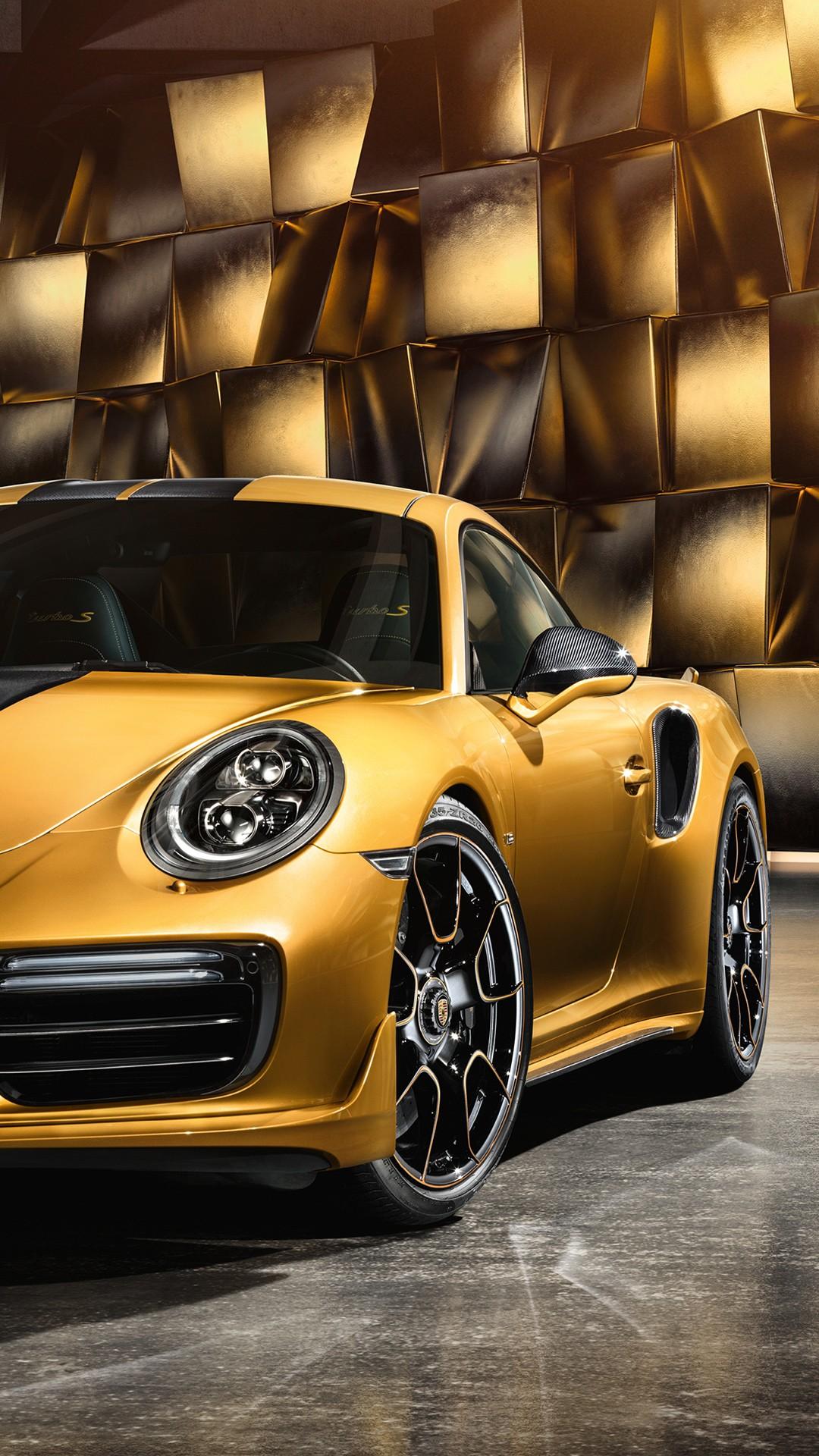 1080x1920 Gold Porsche 911 Turbo