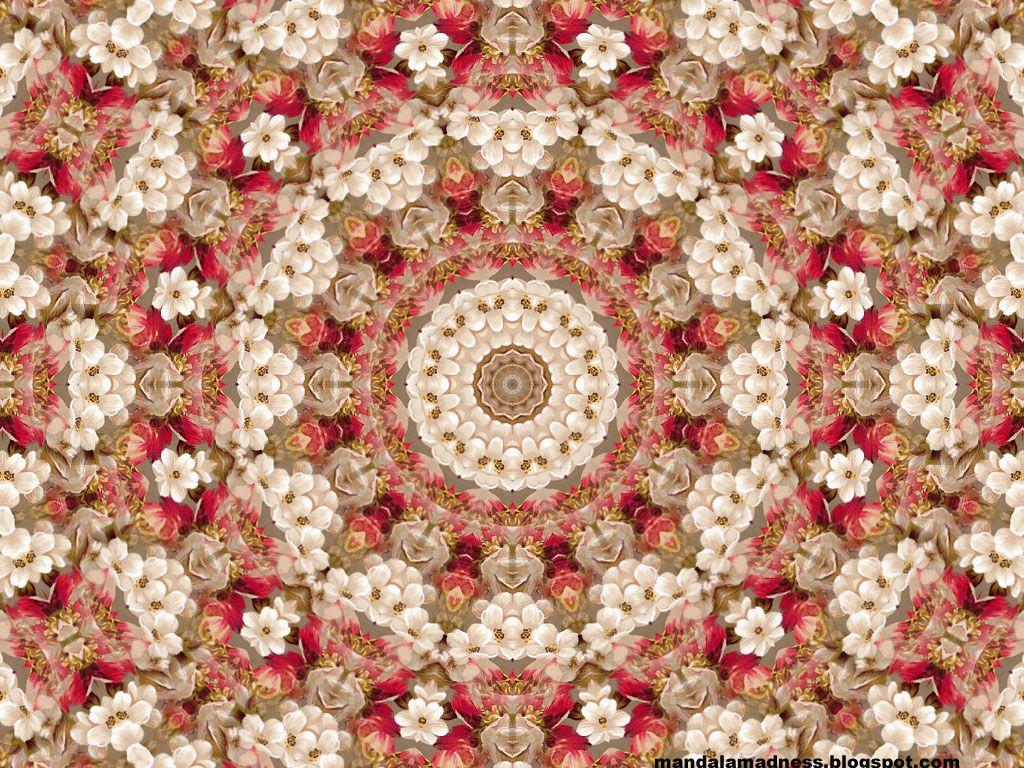 1024x768 Mandala Madness: Floral Mandala Wallpaper