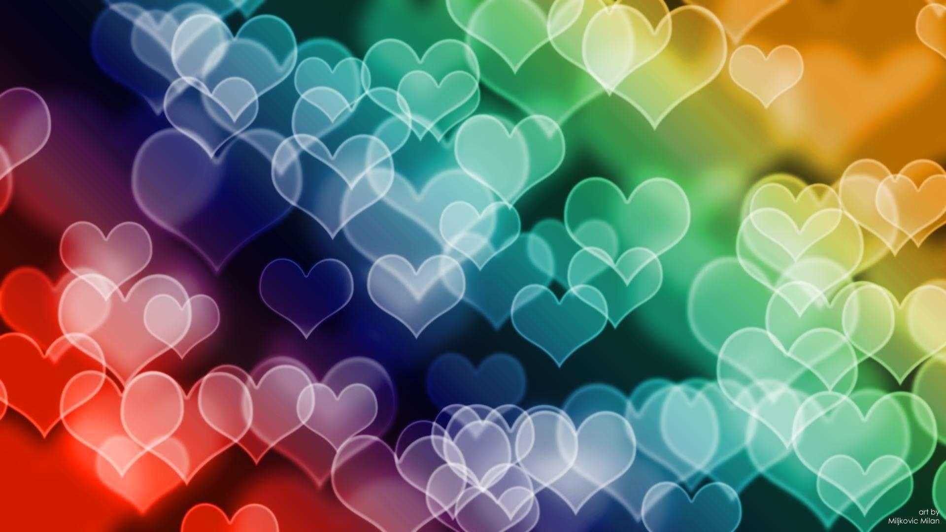 1920x1080 Colorfull Heart Wallpaper, HD Colorfull Heart Background on WallpaperBat