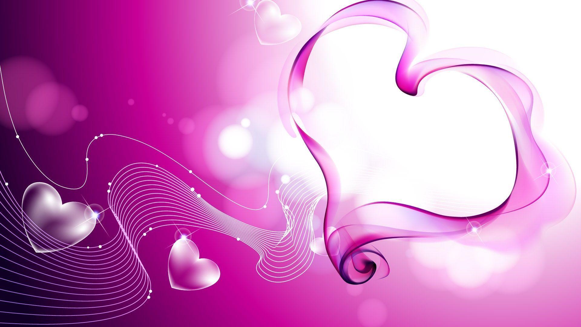 1920x1080 Download Wallpaper 1920x1080 Heart, Smoke, Love, Mist, Lavender