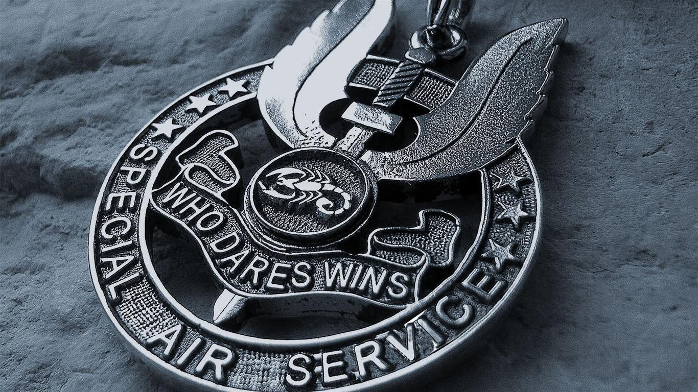 1366x768 Special Forces Logo High Quality HD Wallpaper