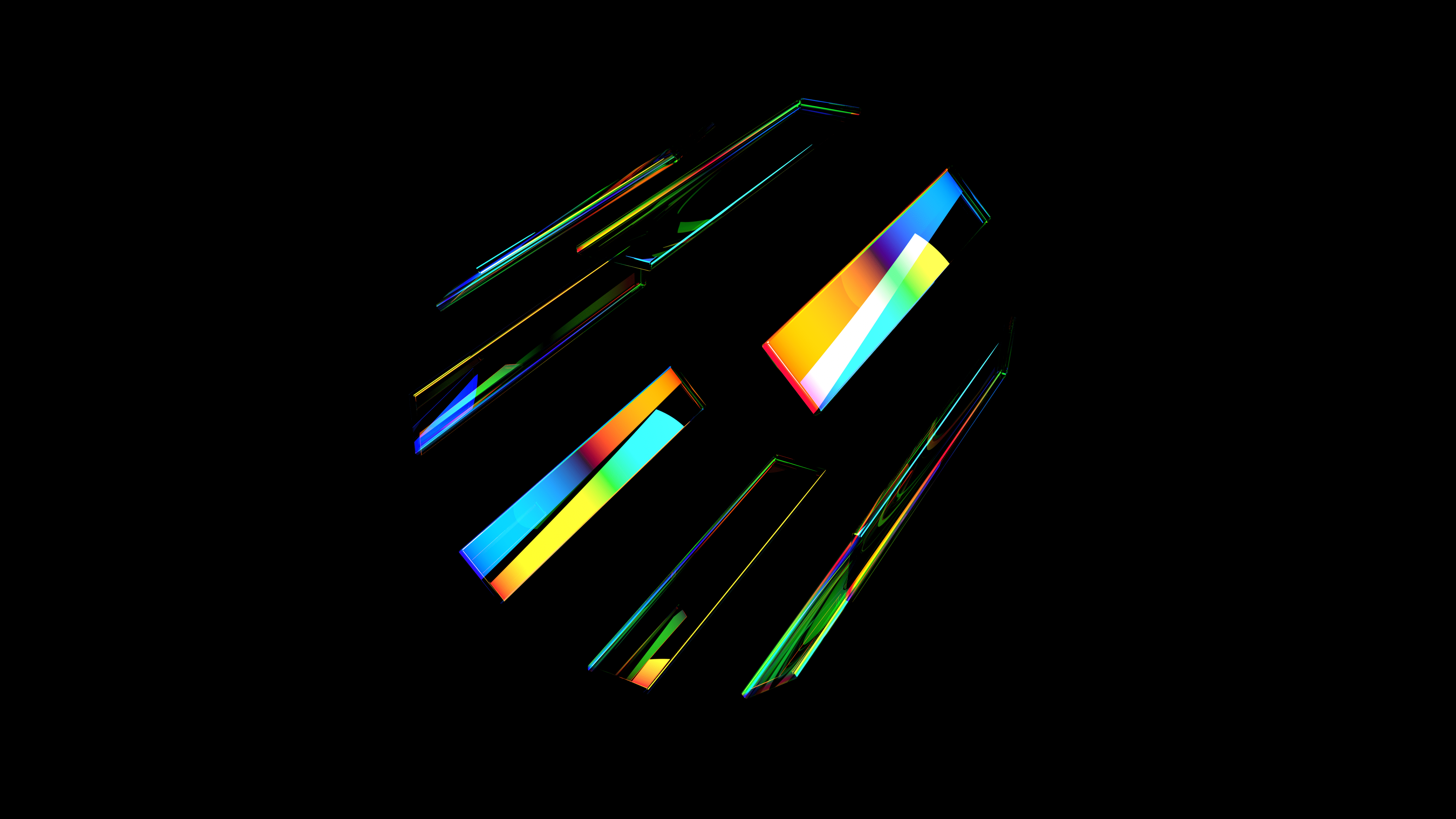 5120x2880 Glass Wallpaper 4K, Spectrum, Colorful, 5K, AMOLED, Black Dark