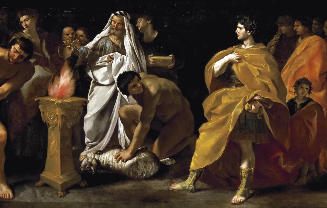 1332x850 Wallpaper picture, Giovanni Lanfranco, A Solemn Sacrifice To The Roman Emperor image for desktop, section живопись