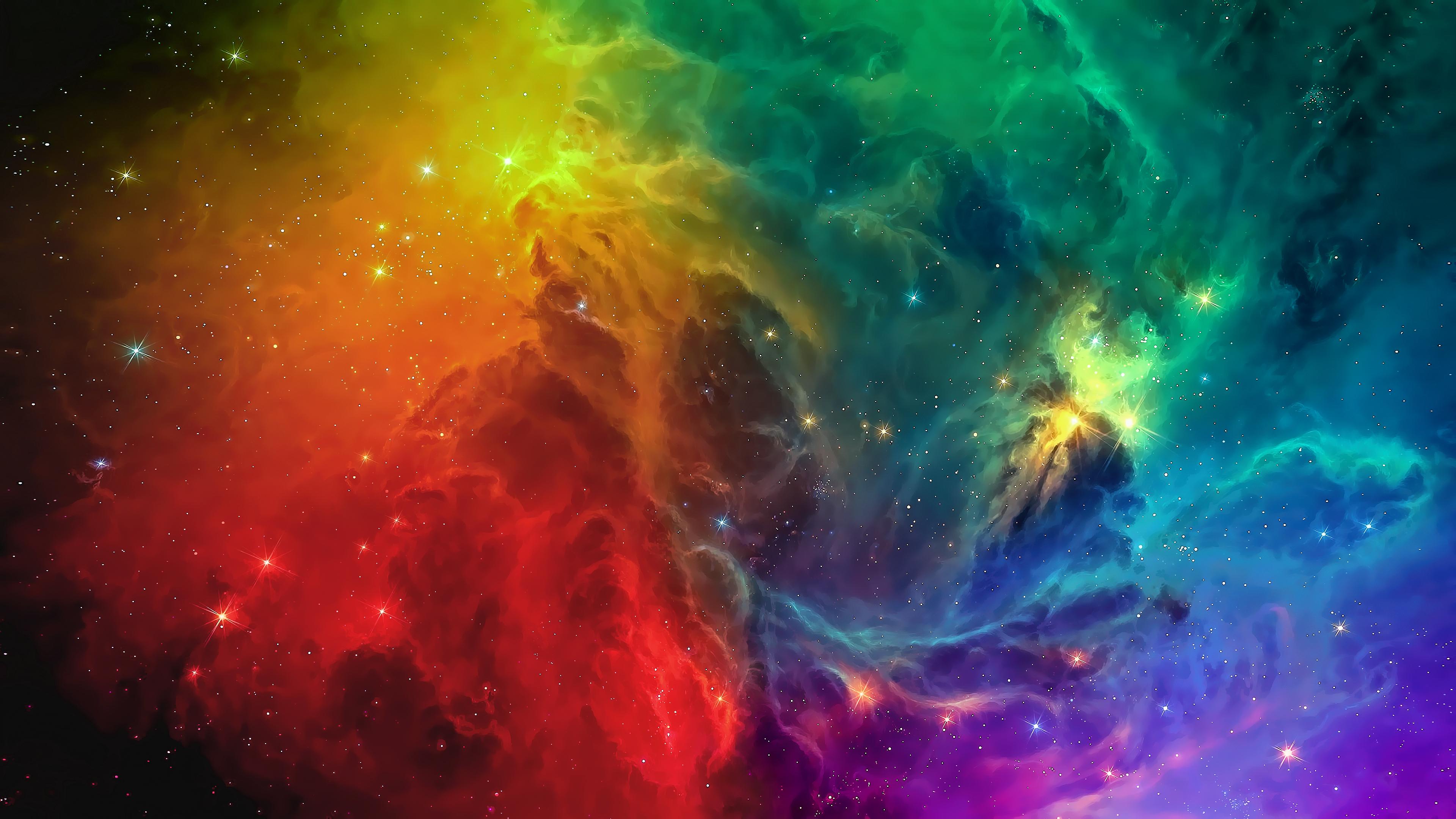 3840x2160 Galaxy Space Stars Universe Spacescapes Nebula Blue Pink Space Art Wallpaper:3840x2160