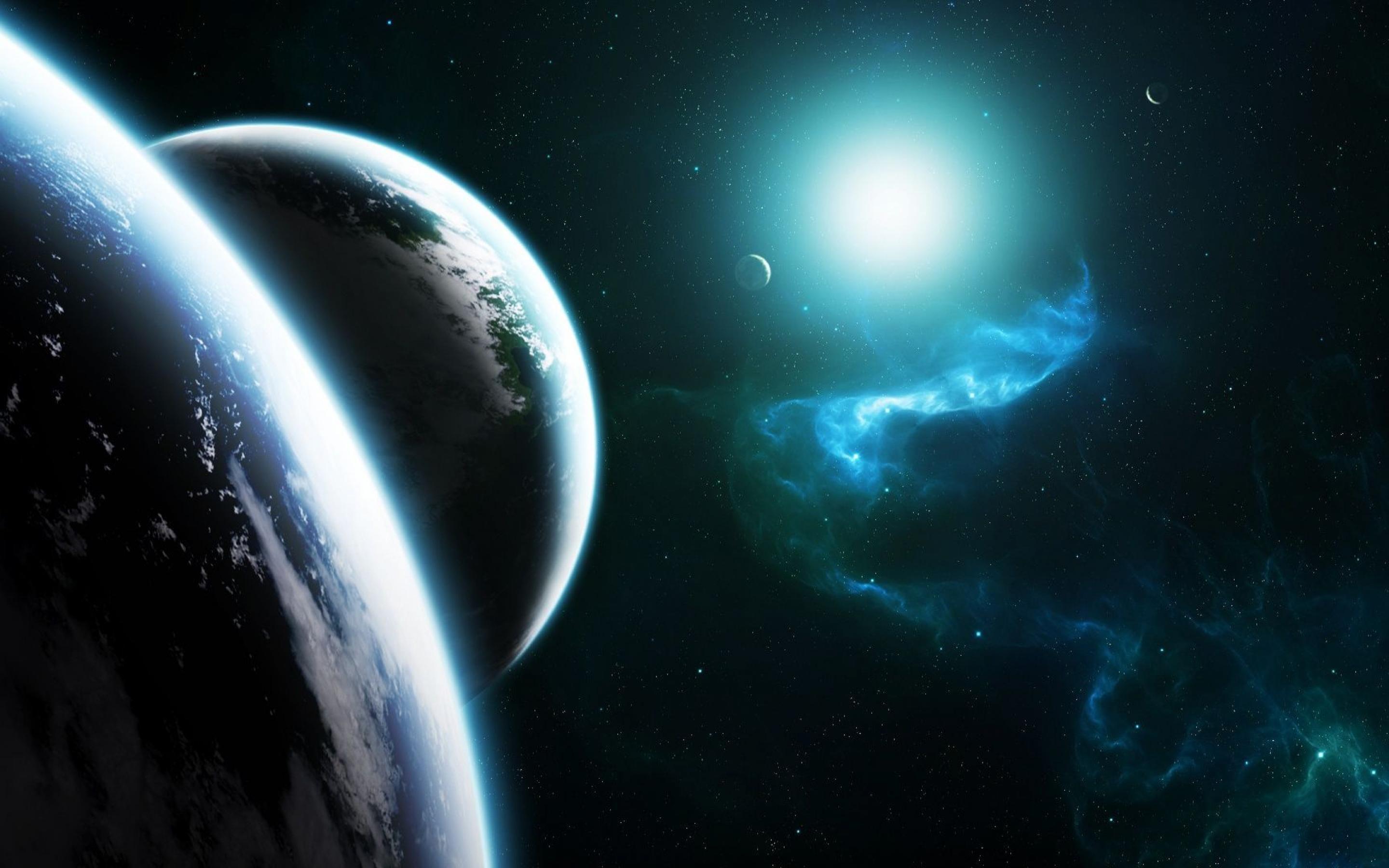 2880x1800 Blue Outer Space Wallpaper