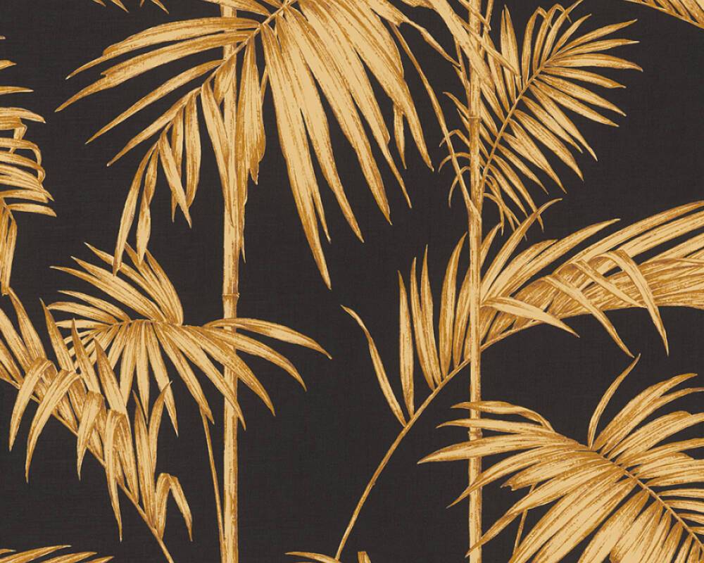 1000x800 Medina Deco Floral Wallpaper in Brown, Black, and Gold