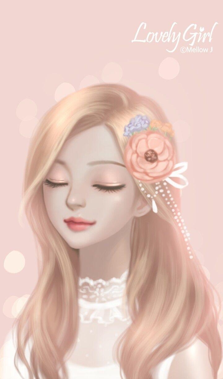 720x1226 Beautiful Girl Cartoon Wallpaper