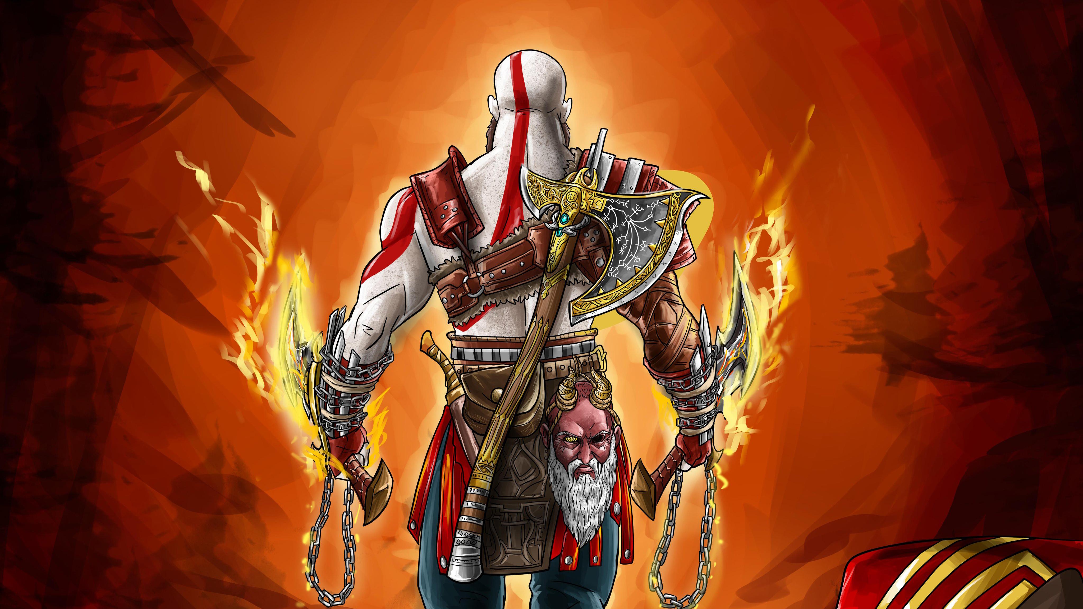 4096x2304 God Of War 4 Digital Art 4k 1680x1050 Resolution HD 4k Wallpaper, Image, Background, Photo and Picture