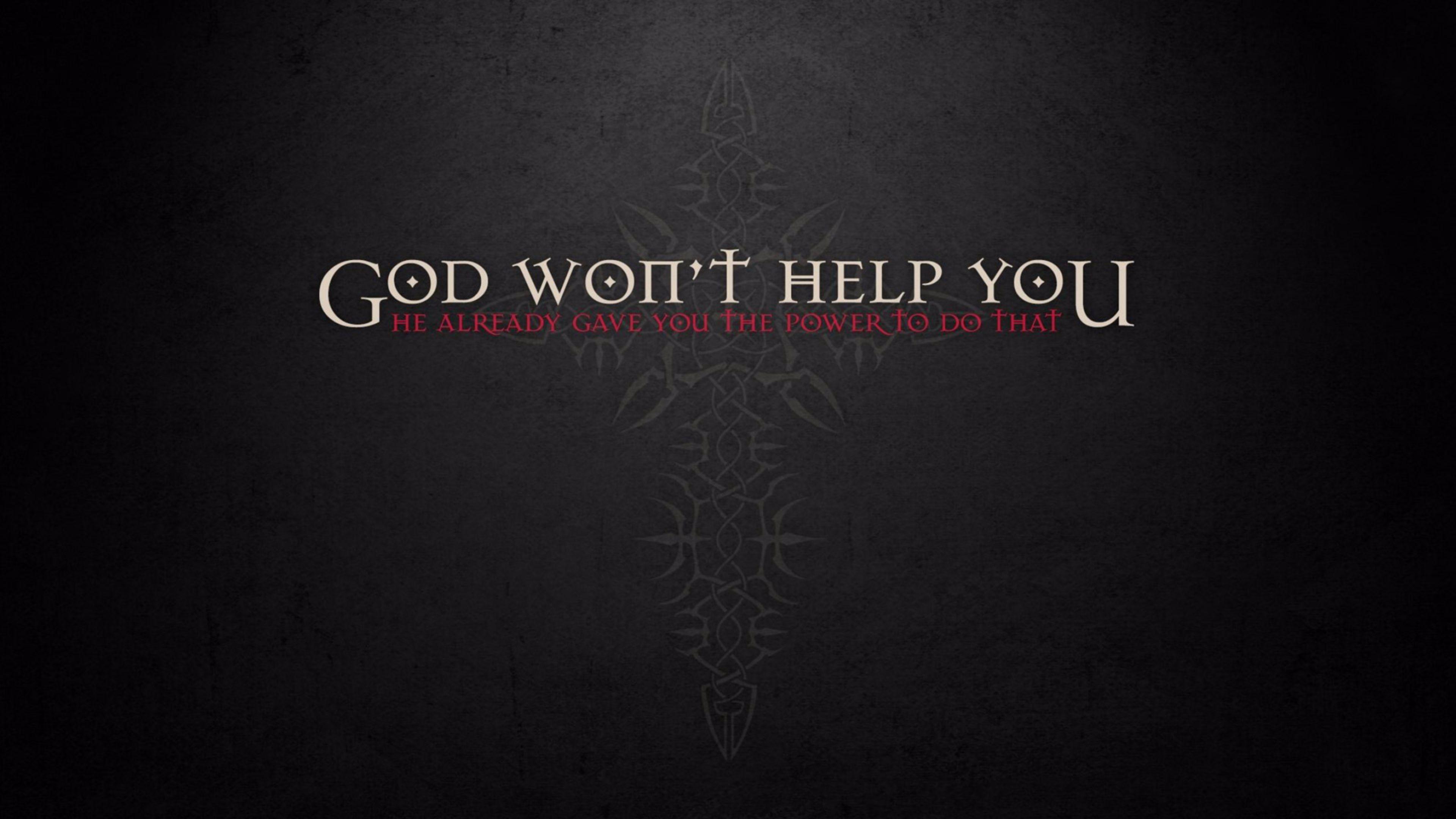 3840x2160 God Word On Cross In Ash Background 4K HD Cross Wallpaper