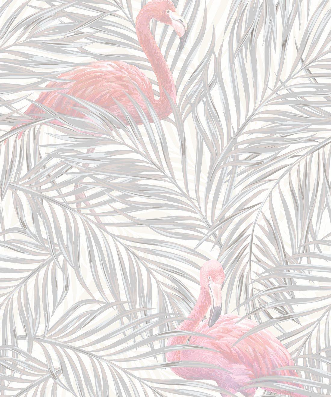 1100x1318 Tropical Flamingos Wallpaper in Subtle from the Wallpaper Republic Col