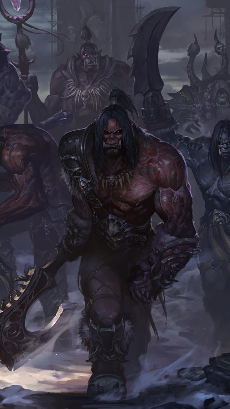 750x1334 Download World of Warcraft, Orks, warrior, art wallpaper, 750x iphone iPhone 8