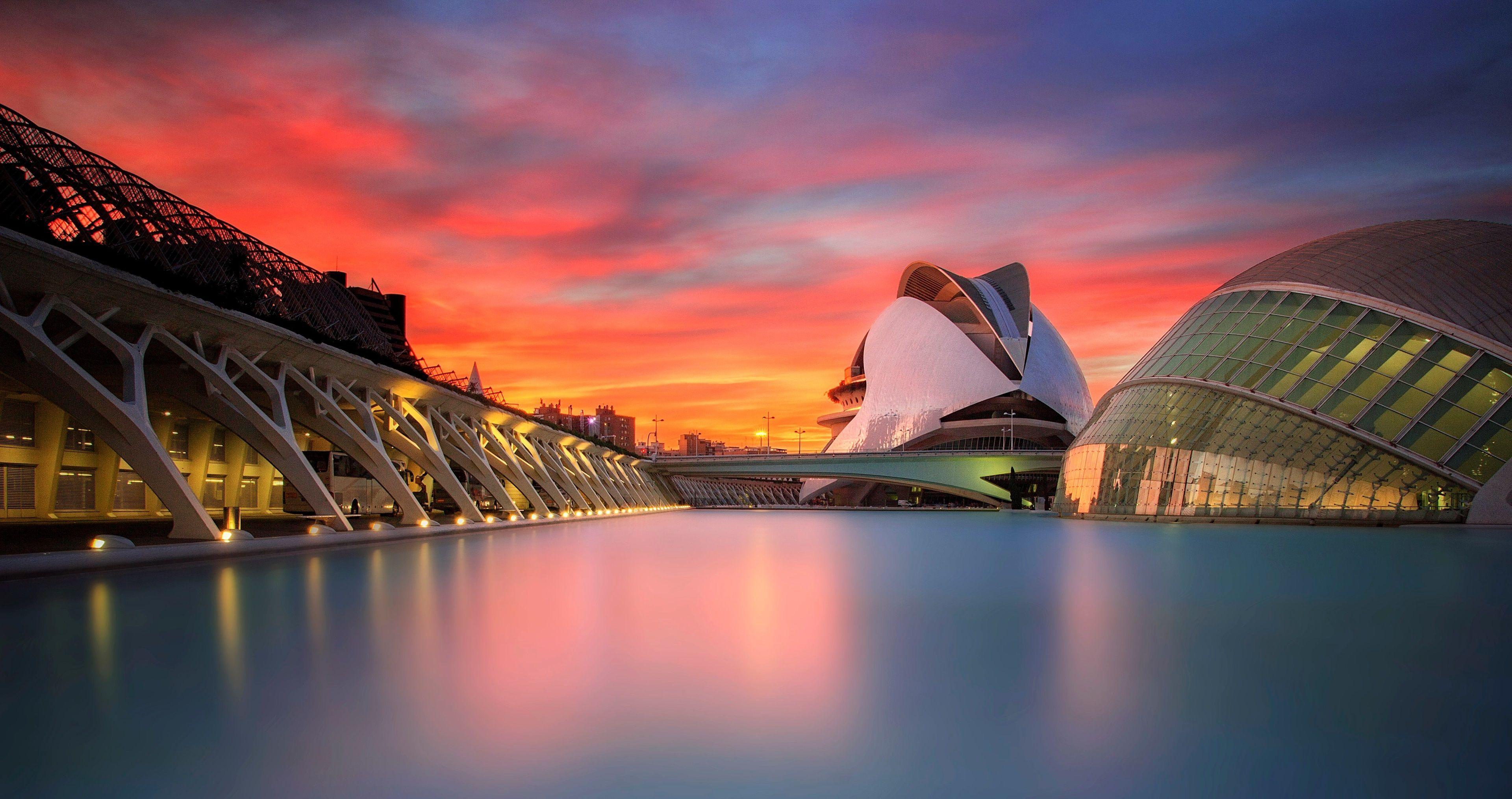 3840x2030 city of arts and sciences 4k cool pc wallpaper