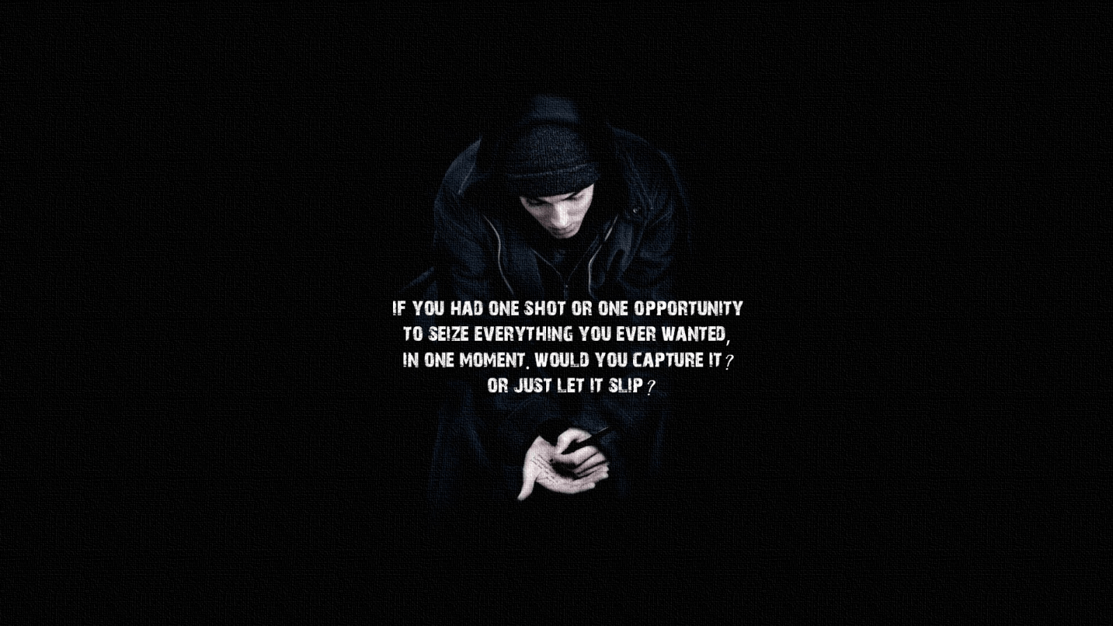 1600x900 men, typography, music, hip hop, motivational, rap, brand, lyrics, Eminem, darkness, screenshot, album cover. Mocah HD Wallpaper