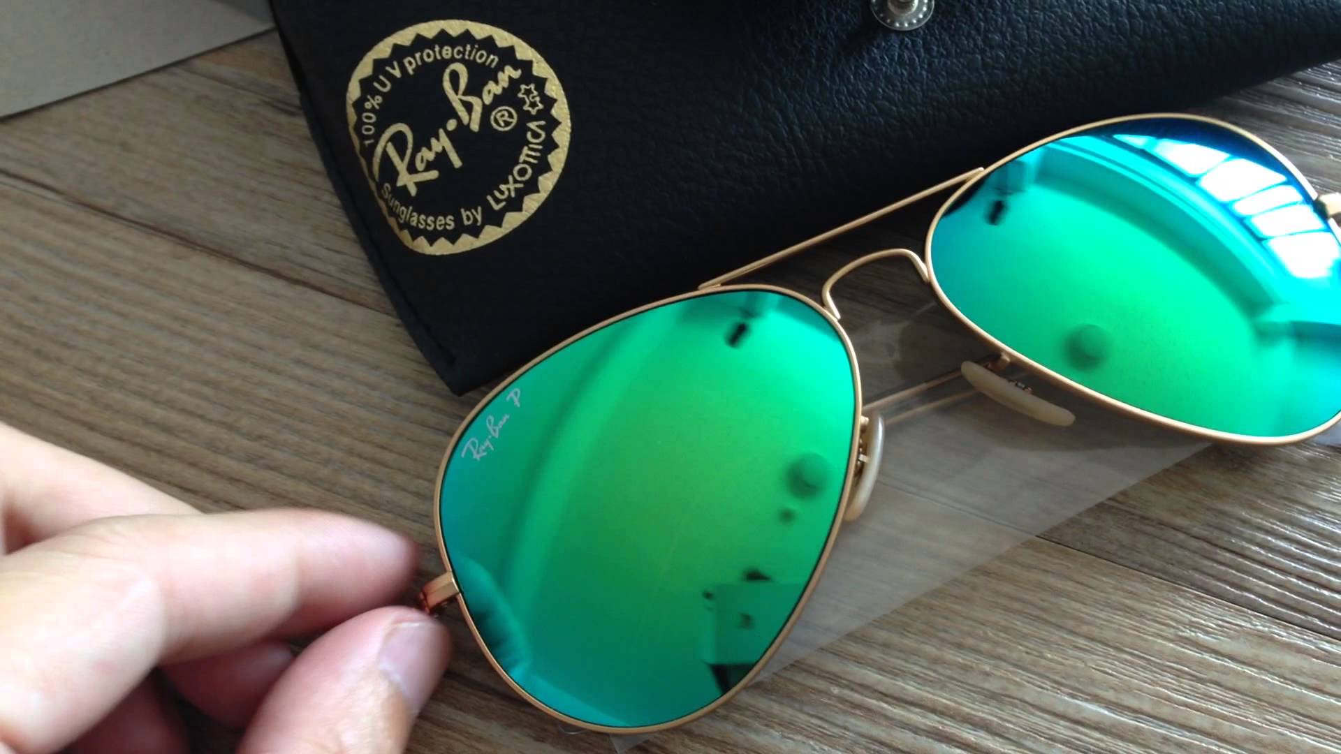 1920x1080 Ray Ban RB3025 112 P9 Polarized Aviators Matte Gold Frame Polarized