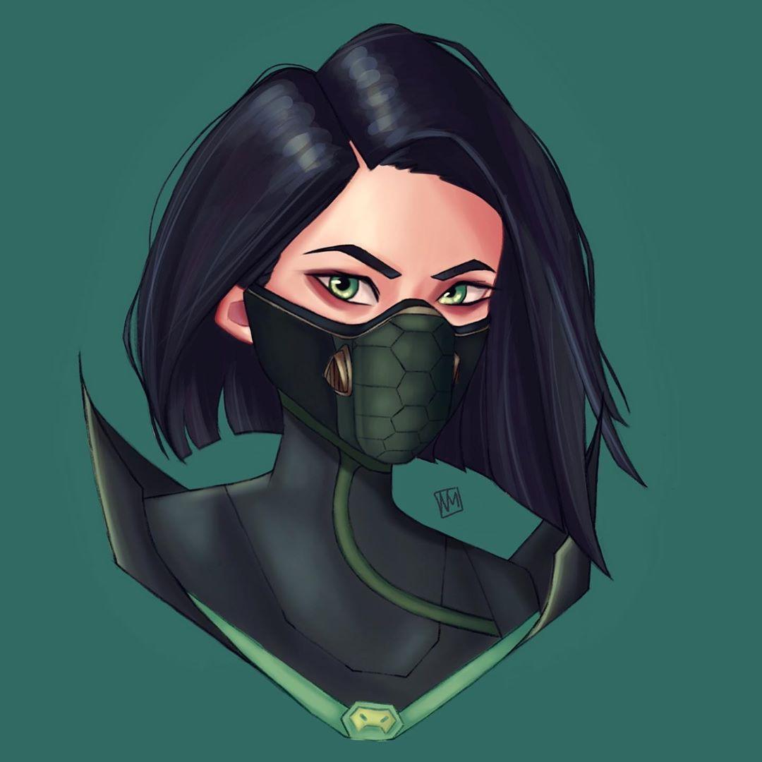 1080x1080 Nora on Instagram: “I've been playing a lot of valorant recently :) I main Viper, like who doesn't look at her and think she's badas. Digital art girl, Viper, Art