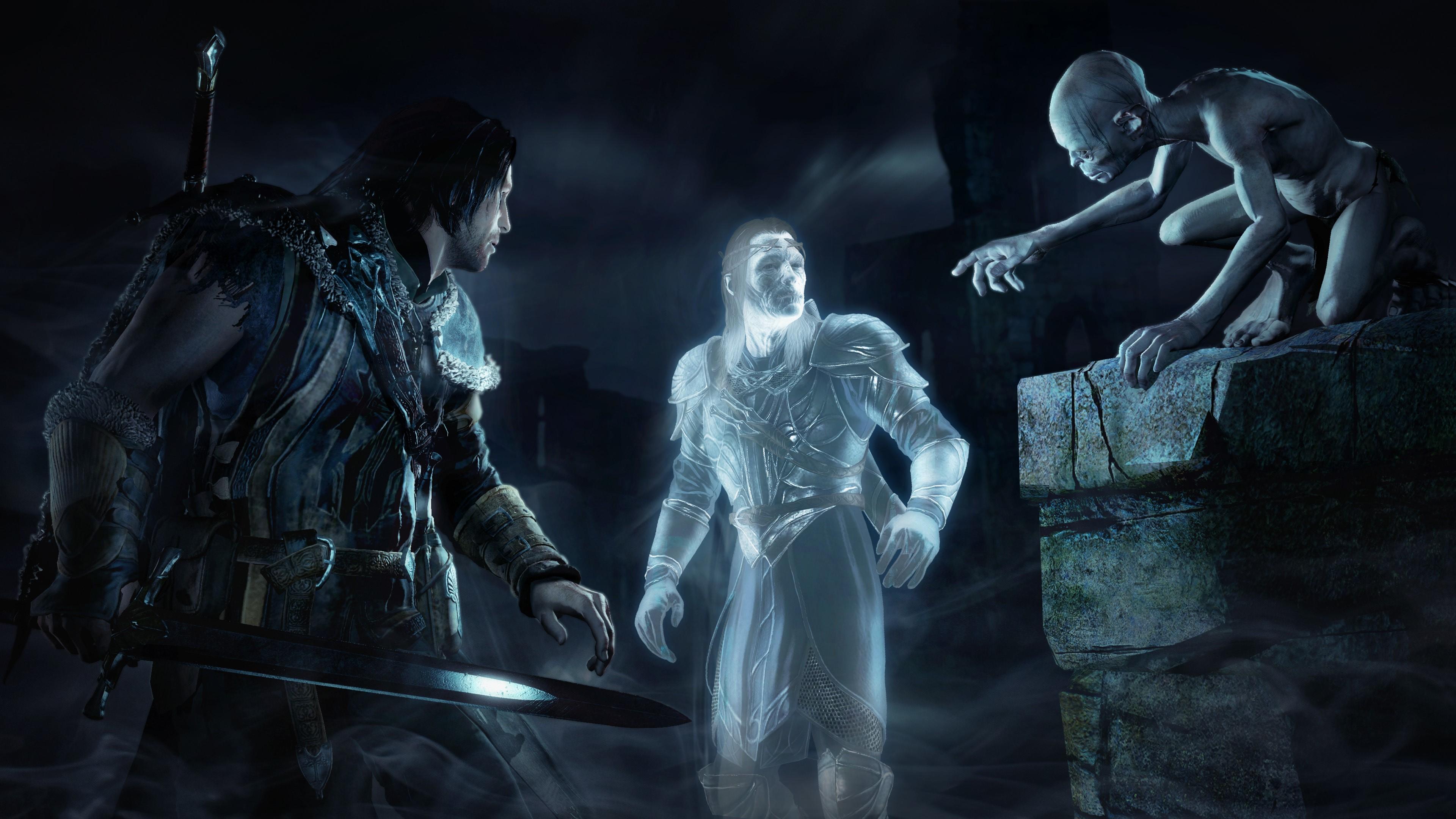3840x2160 Talion Celebrimbor Gollum Spirit Monolith HD wallpaper, Background