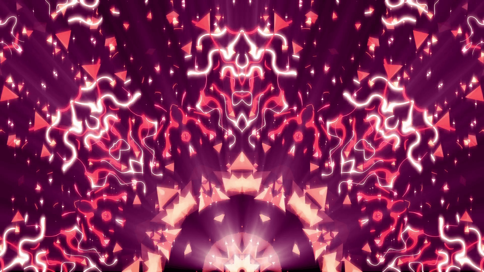 1920x1080 Psychedelic Pulsing Kaleidoscope Warm Tribal Abstract Background