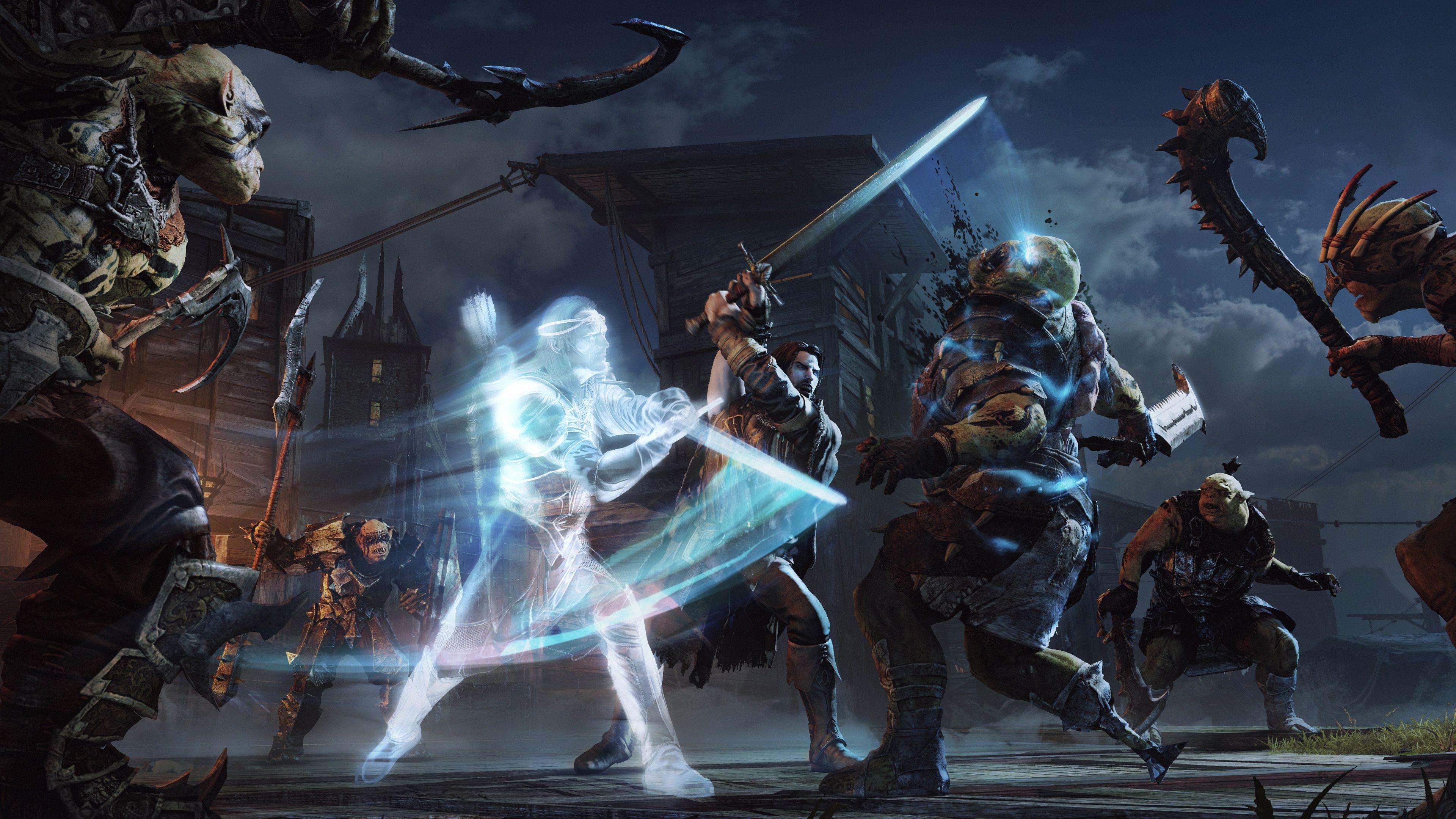 3840x2160 Title Video Game Middle Earth Of Mordor Talion And Celebrimbor HD Wallpaper