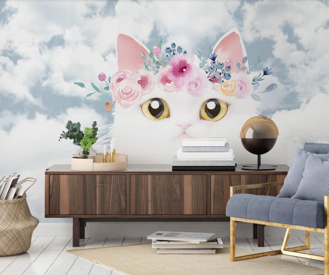 1120x937 Modern Nordic Carton Cat Wallpaper Creative Kids Bedroom 3D Mural Contact Paper 3D Photo Animal Wall Paper Wall Decor Custom. Wallpaper