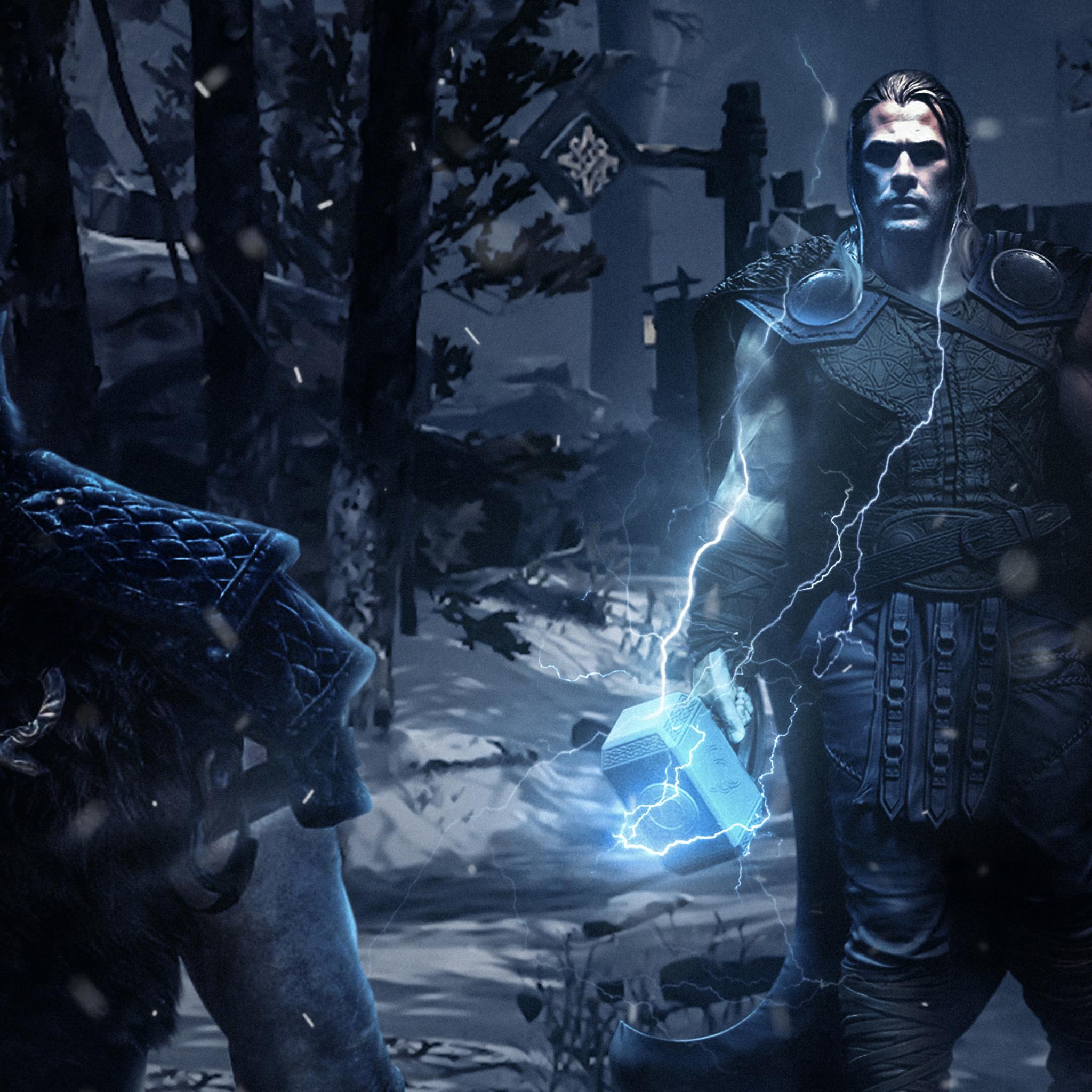 2048x2048 Kratos Vs Thor iPad Air HD 4k Wallpaper, Image, Background, Photo and Picture