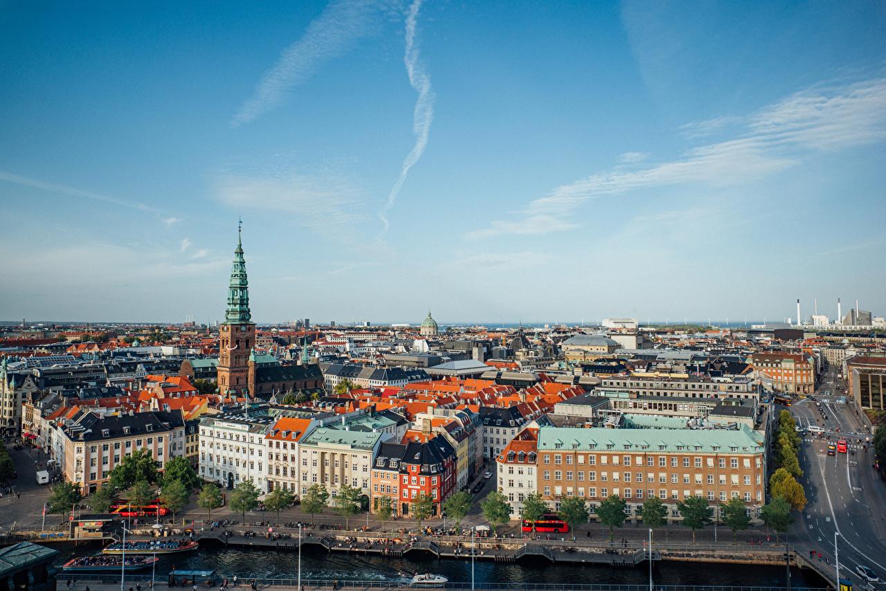 1280x854 Wallpaper Copenhagen Denmark Street Pier From above Houses Cities