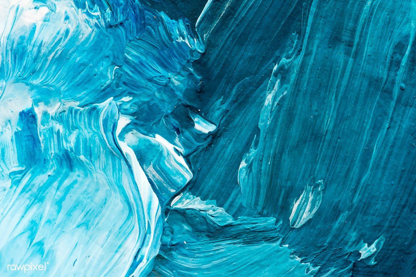 1400x934 Download premium vector of Blue oil paint brush stroke textured background vector by PLOYPLOY about background, Colorful acrylic brush strokes wallpaper, Blue. Green paintings, Painting wallpaper, Paint strokes