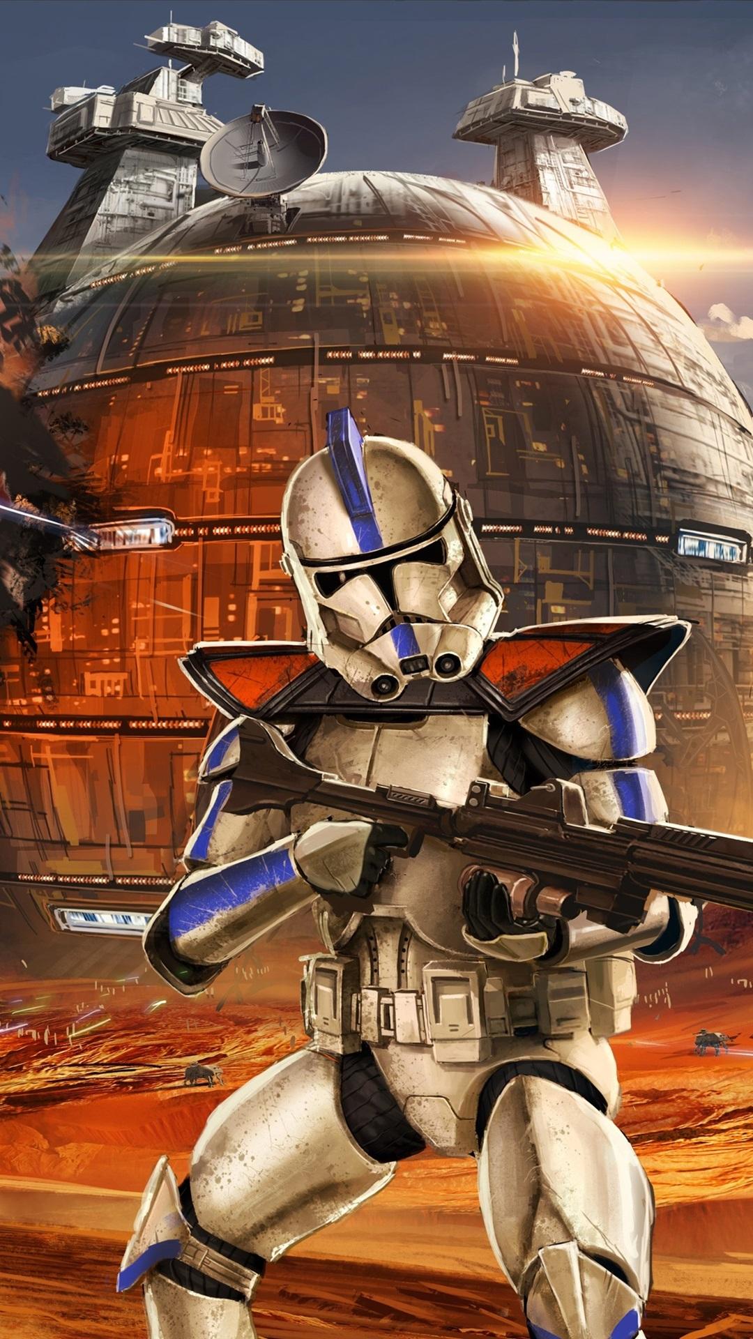 1080x1920 Star Wars, Soldiers, Battle, Art Drawing 1080x1920 IPhone 8 7 6 6S Plus Wallpaper, Background, Picture, Image
