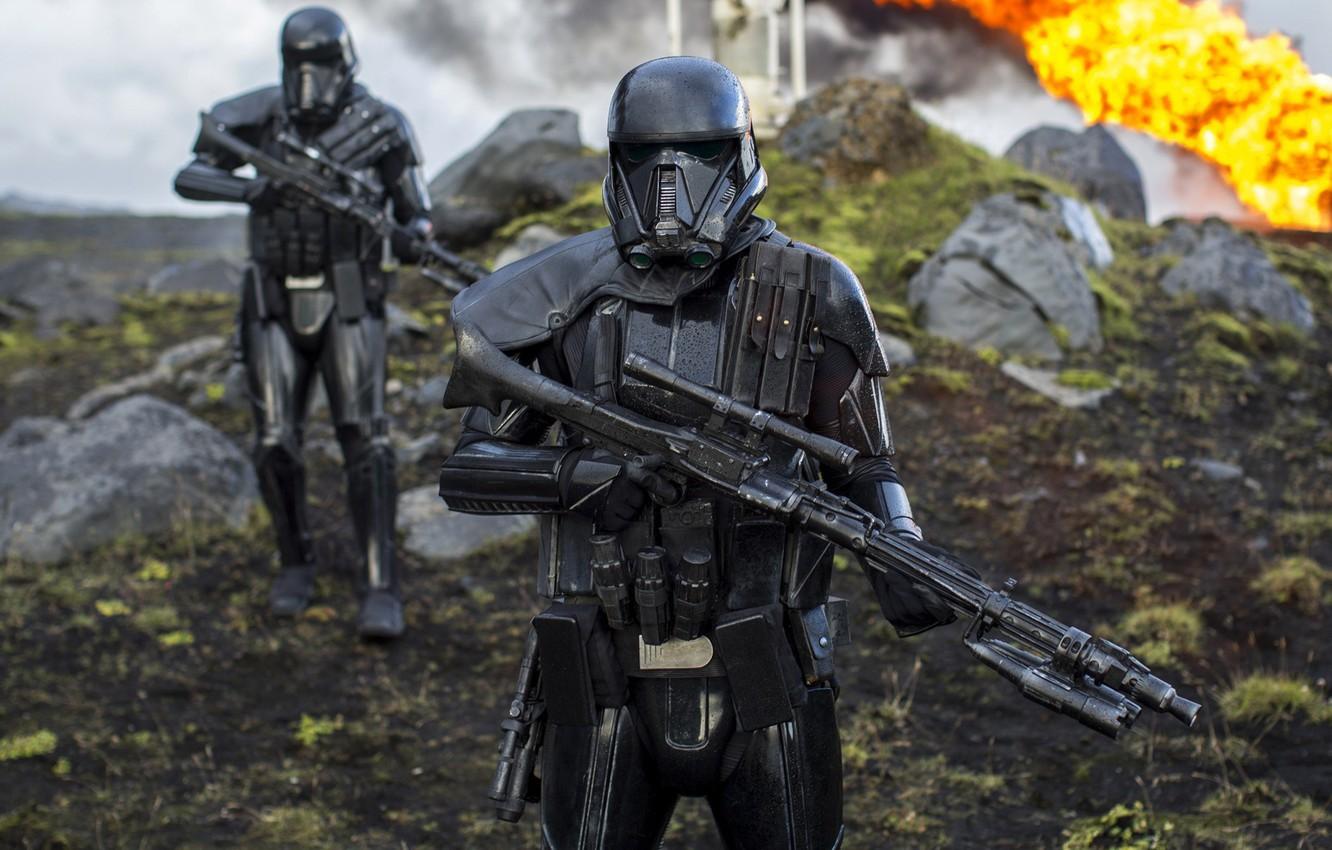 1332x850 Wallpaper cinema, Star Wars, fire, flame, gun, rock, soldier, armor, weapon, war, man, movie, sniper, empire, clones, evil image for desktop, section фильмы
