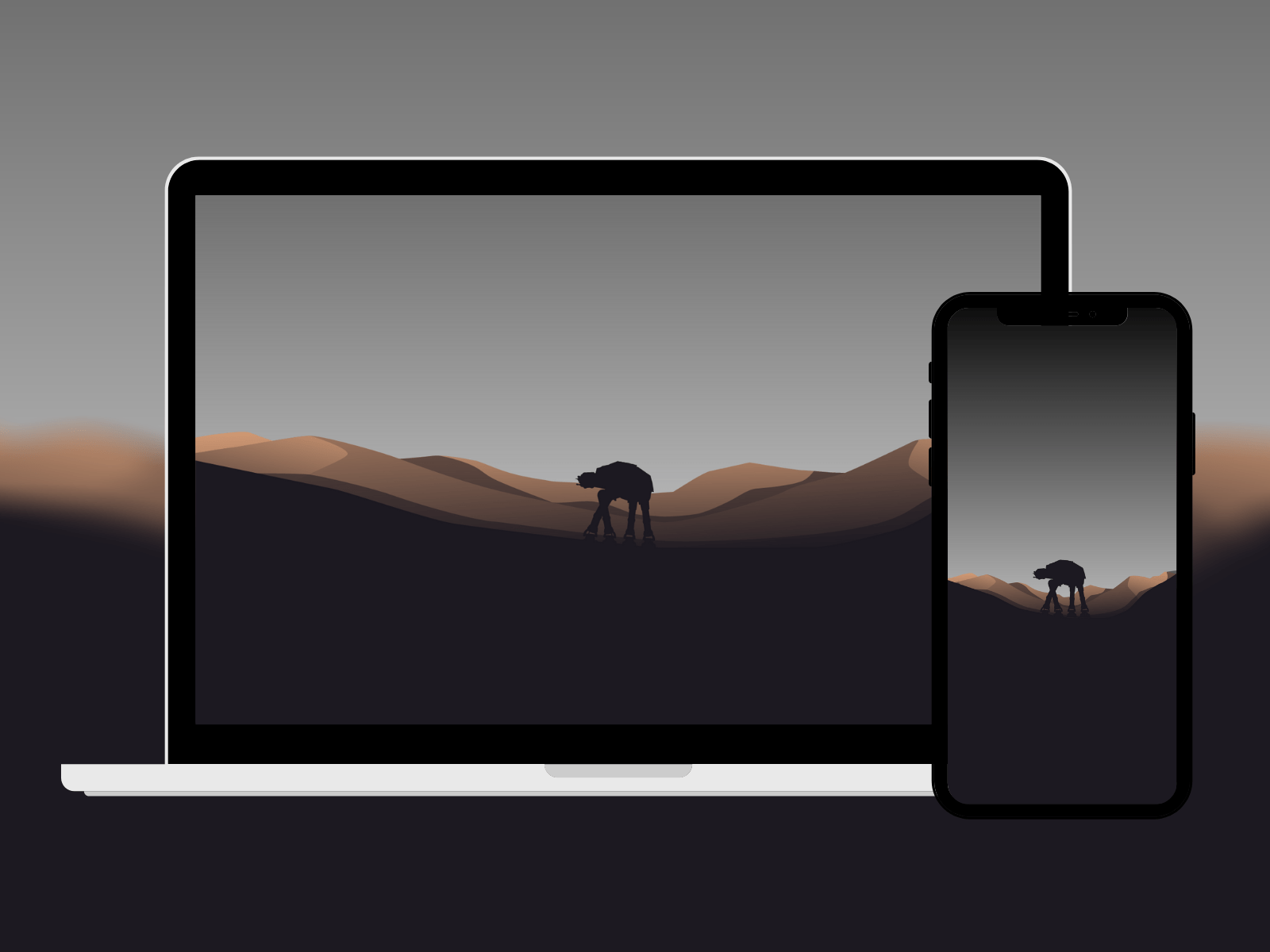 1600x1200 AT AT Star Wars Minimalist Wallpaper By Jorge Hardt On Dribbble