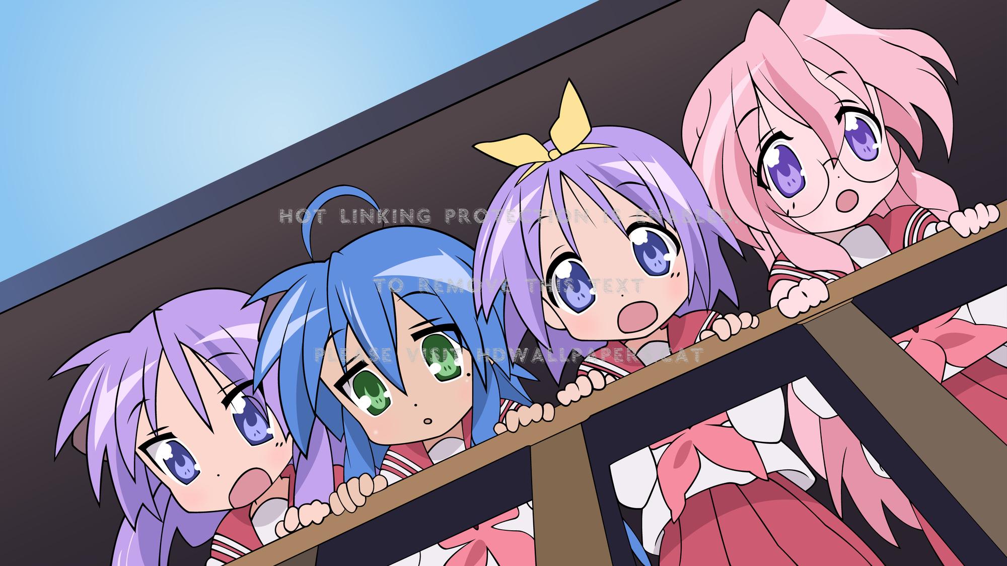 2000x1125 lucky star! girls tsukasa konata izumi cute
