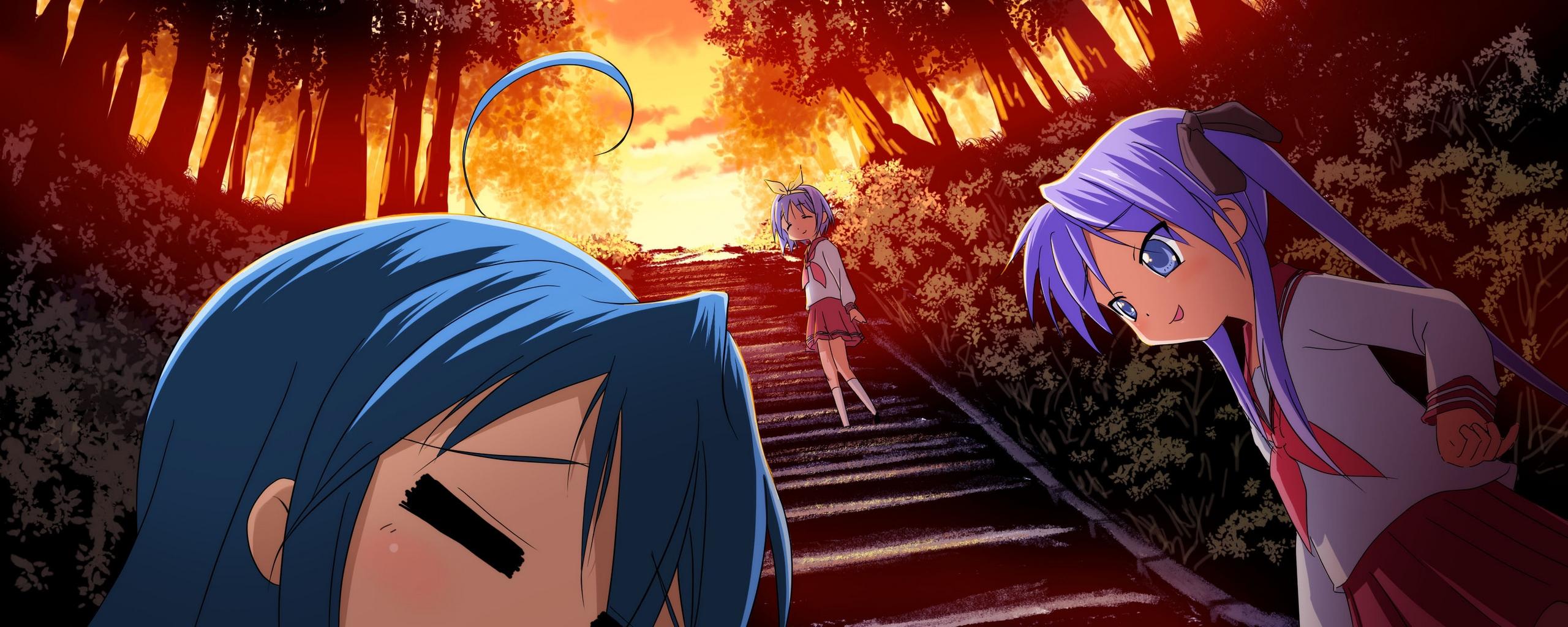 2560x1024 Download wallpaper from anime Lucky Star with tags: Windows Vista
