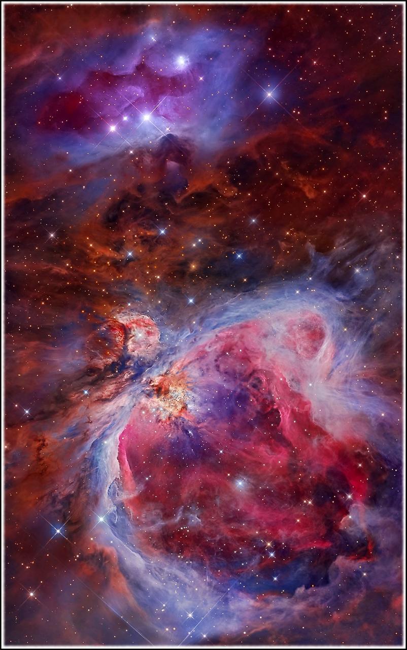 802x1280 Orion Nebula and the running man Nbula Mosaic 4K Mobile Phone Wallpaper Whiteborder 3840x2400