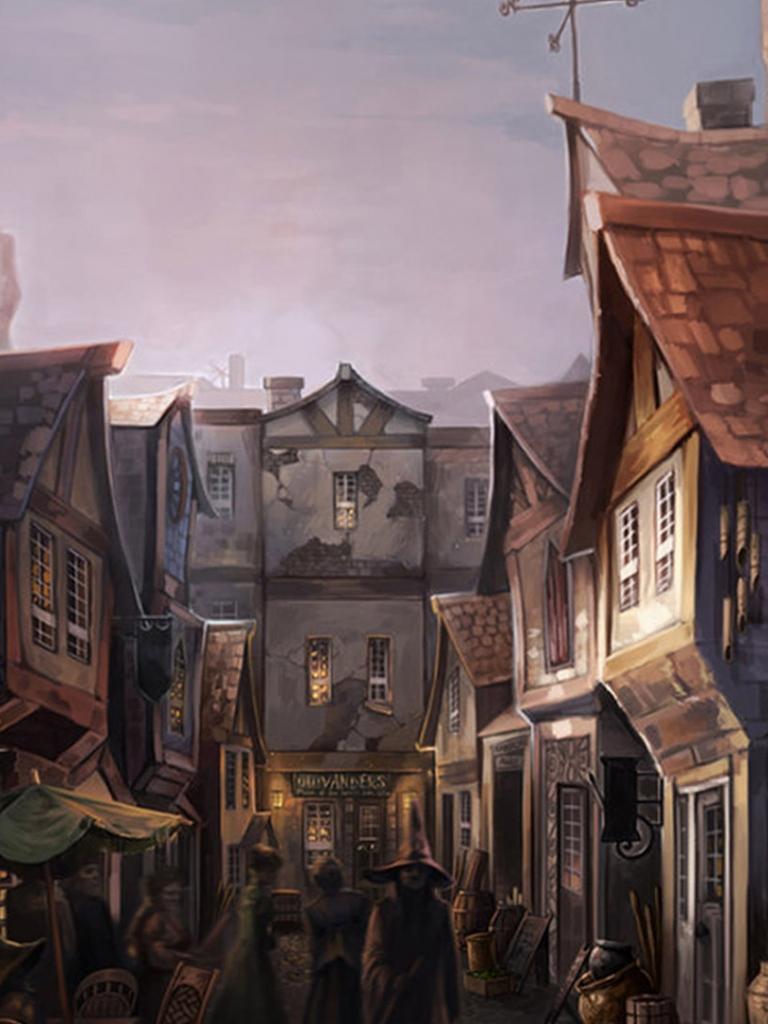 768x1024 Diagon Alley Wallpaper