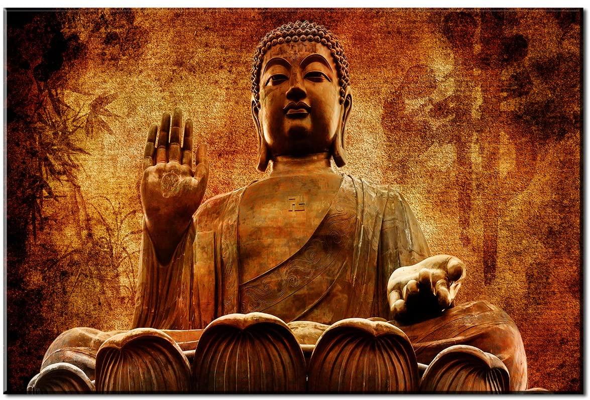 1175x797 Sunfrower Art Modern Golden Yellow Whole Body Buddha Statue Wall Art Print On Canvas For Living Room Home Decorations Wall Art, Buddha Canvas Wall Art Decor Religion Painting Modern Print Hanging Wall: Posters
