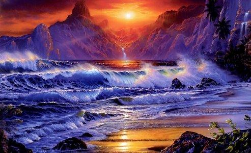 Ocean Wave Sunset Desktop Wallpapers - Top Free Ocean Wave Sunset ...