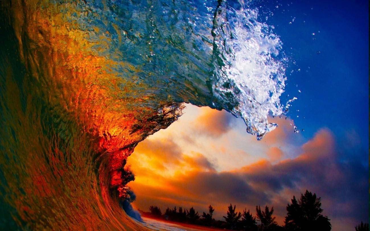 Ocean Wave Sunset Desktop Wallpapers - Top Free Ocean Wave Sunset ...