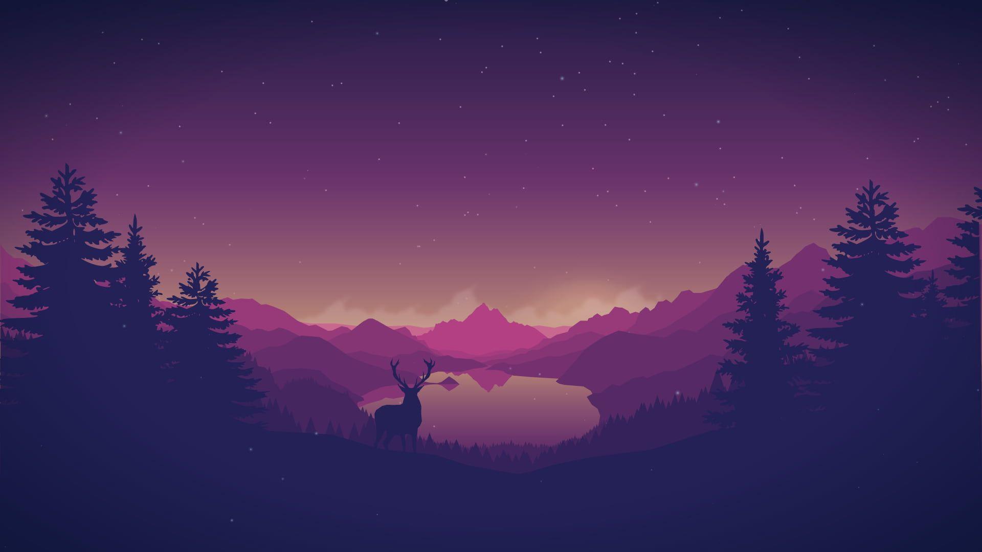 1920x1080 Free download silhouette deer surrounded by trees wallpaper artwork deer [1920x1080] for your Desktop, Mobile & Tablet. Explore Silhouette Background. Silhouette Wallpaper, Tree Silhouette Wallpaper, Woman Silhouette Wallpaper