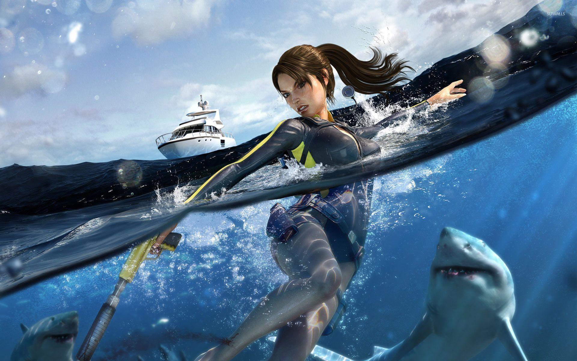 1920x1200 Shark Games Wallpaper