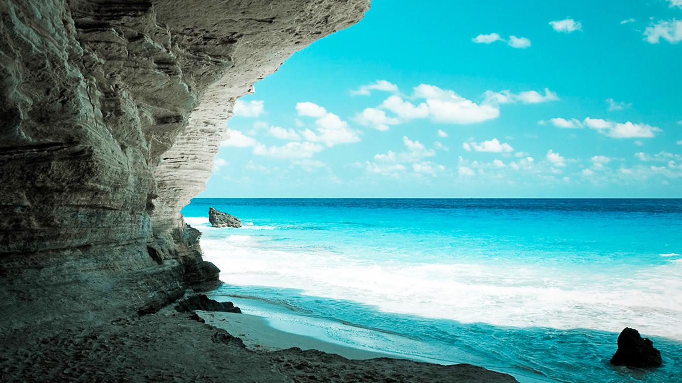 1366x768 Blue Sea Cave 1366x768 Resolution HD 4k Wallpaper, Image, Background, Photo and Picture