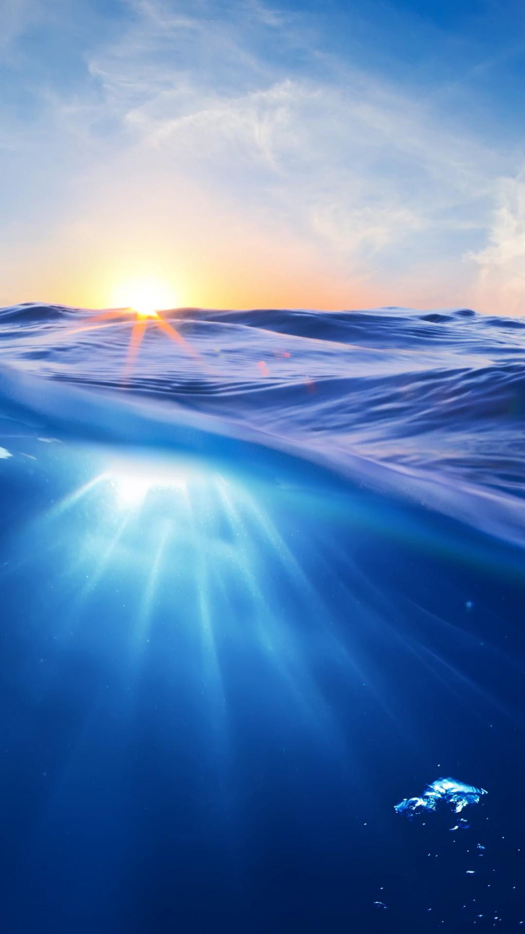 1080x1920 Wallpaper Ocean, 5k, 4k wallpaper, 8k, Sea, nature, underwater, water, sun, sky, blue, rays, OS