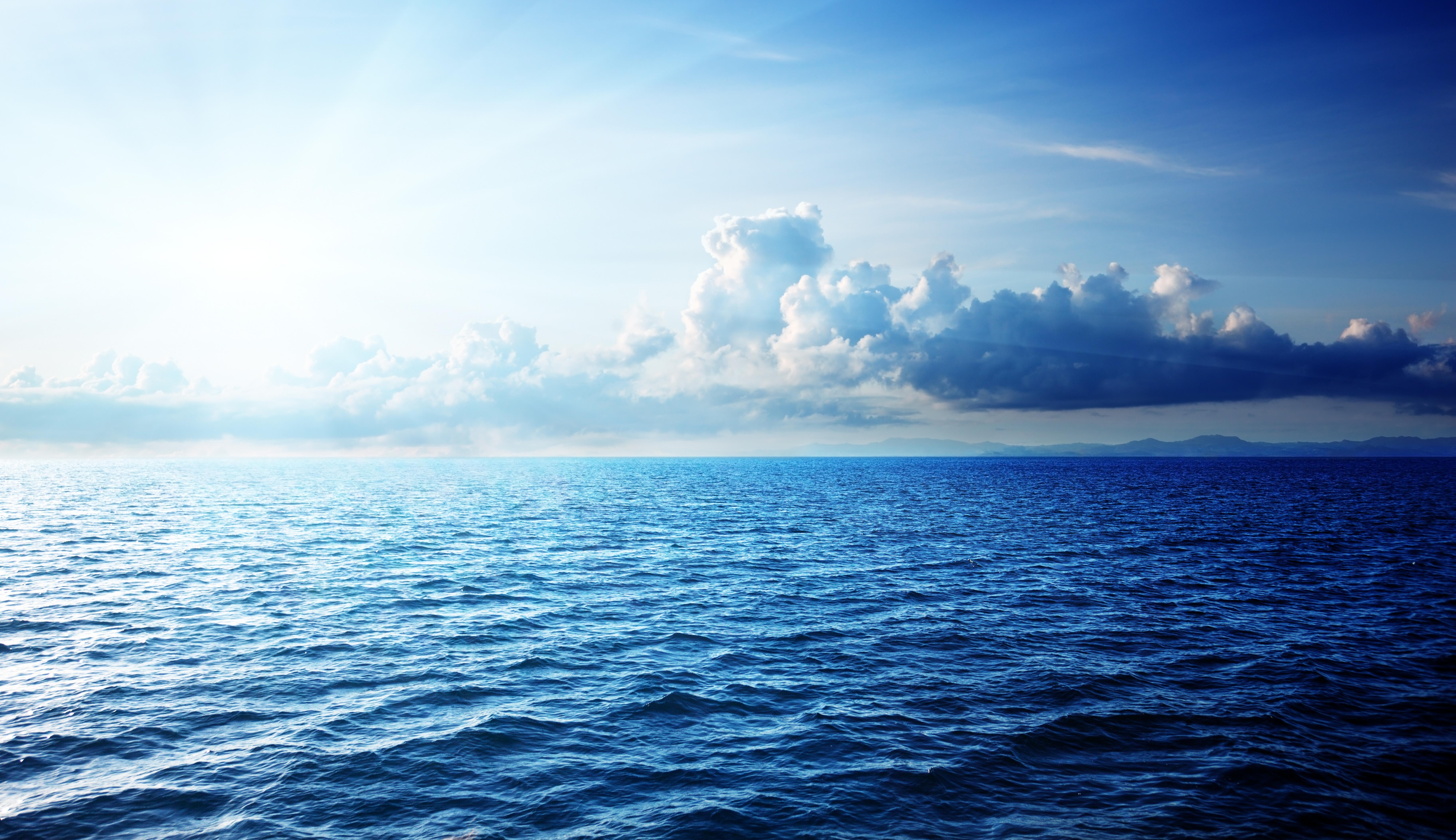 8000x4612 K, #Clouds, #Horizon, #Sea. Mocah HD Wallpaper