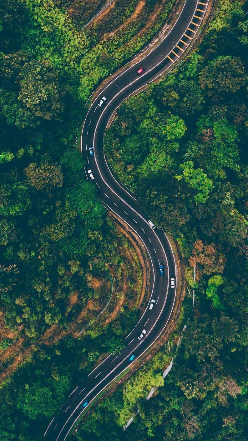 793x1411 Nature Road Drone Shot IPhone Wallpaper Wallpaper : iPhone Wallpaper