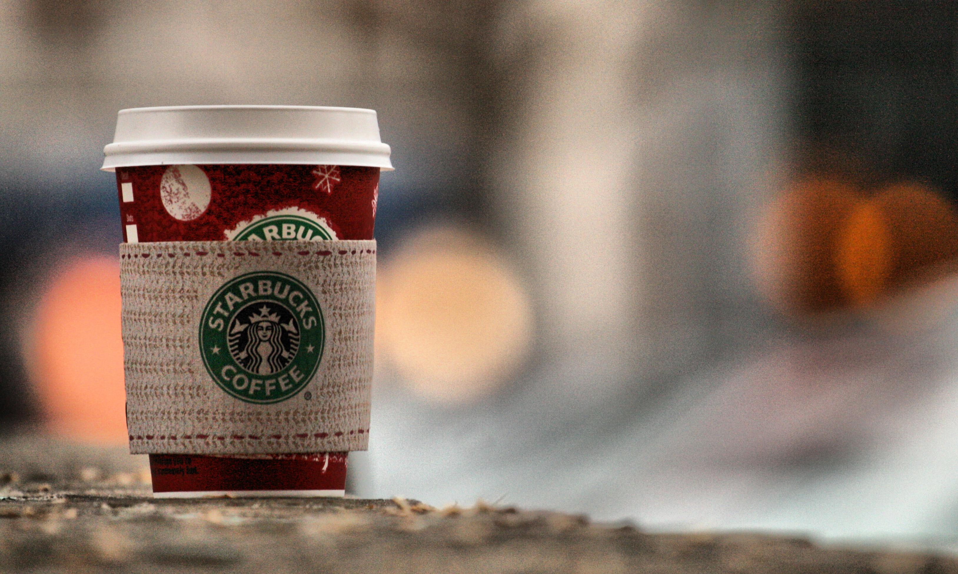 3256x1952 Artistic Starbucks Coffee Cup Wallpaper in Close Up with Blur Effect Wallpaper. Wallpaper Download. High Resolution Wallpaper