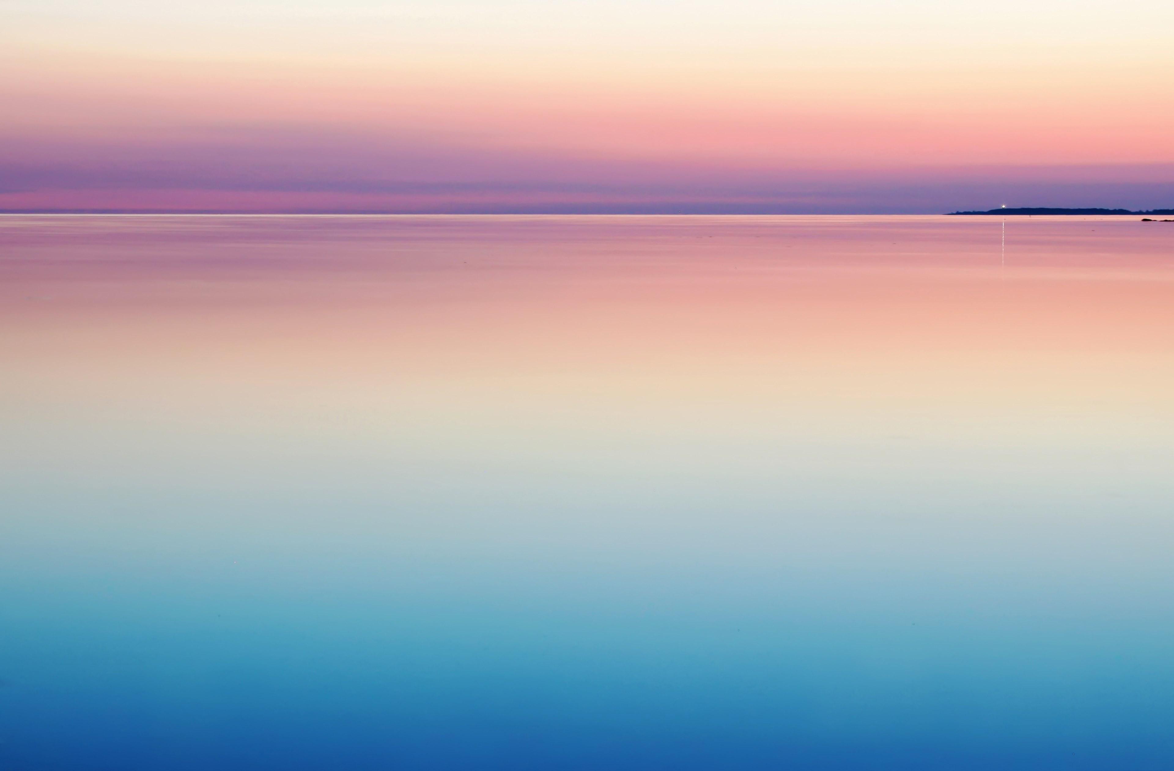3840x2523 Wallpaper / a peaceful and serene pastel pink and purple sunset reflecting on still and calm water, sunset water sea and colorful HD 4k wallpaper