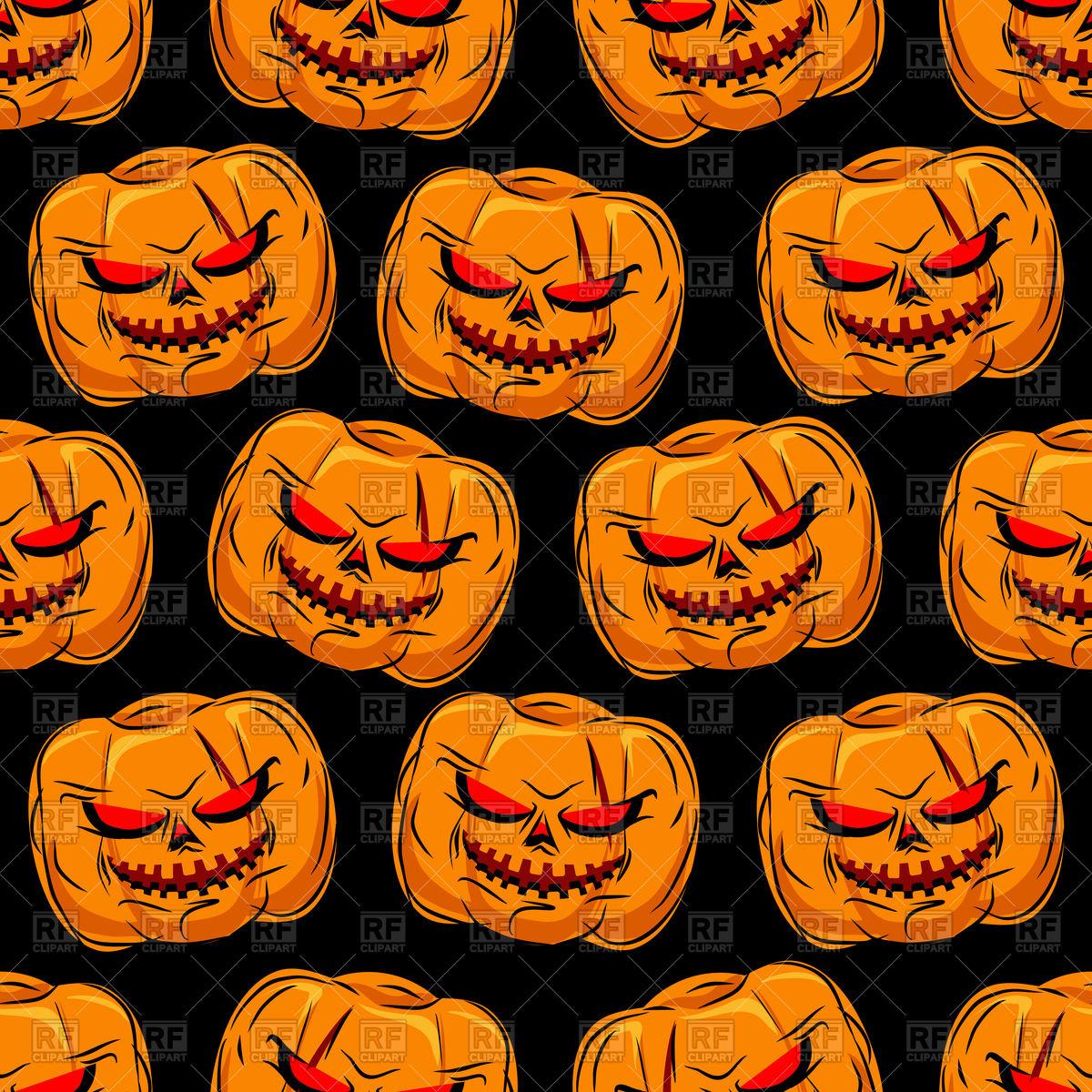 1200x1200 Scary pumpkin, seamless pattern for Halloween Vector Image