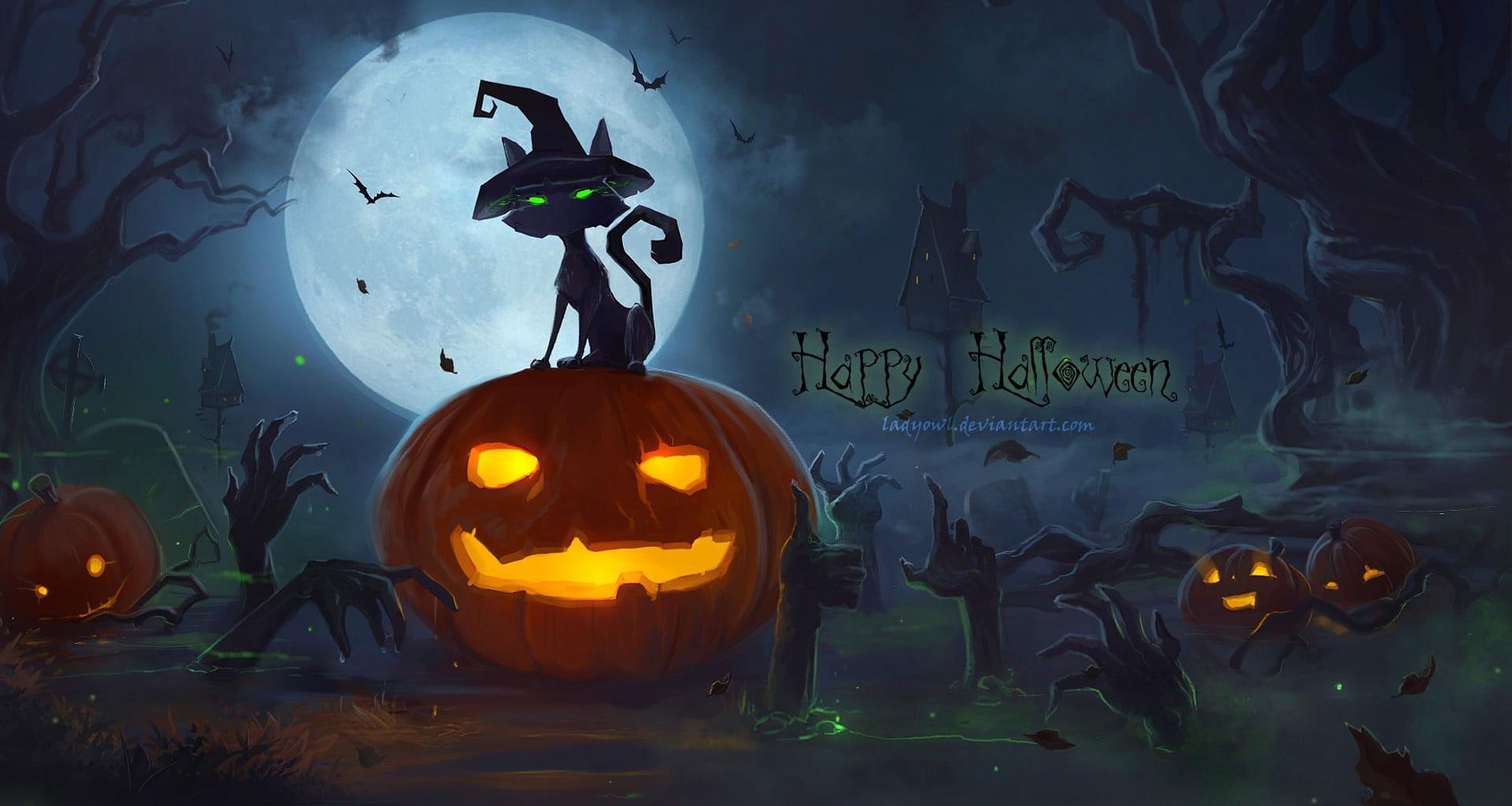 1920x1024 Happy Haloween Digital Wallpape, Halloween, Pumpkin • Wallpaper For You HD Wallpaper For Desktop & Mobile