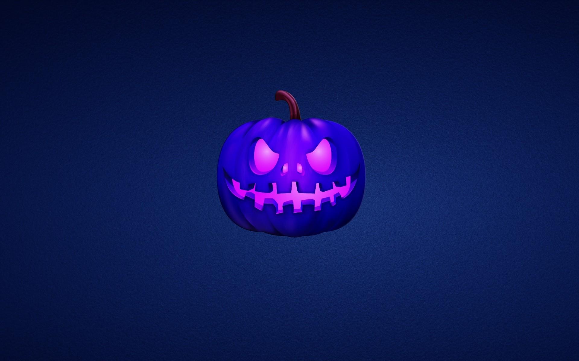 1920x1200 Blue Scary Pumpkin
