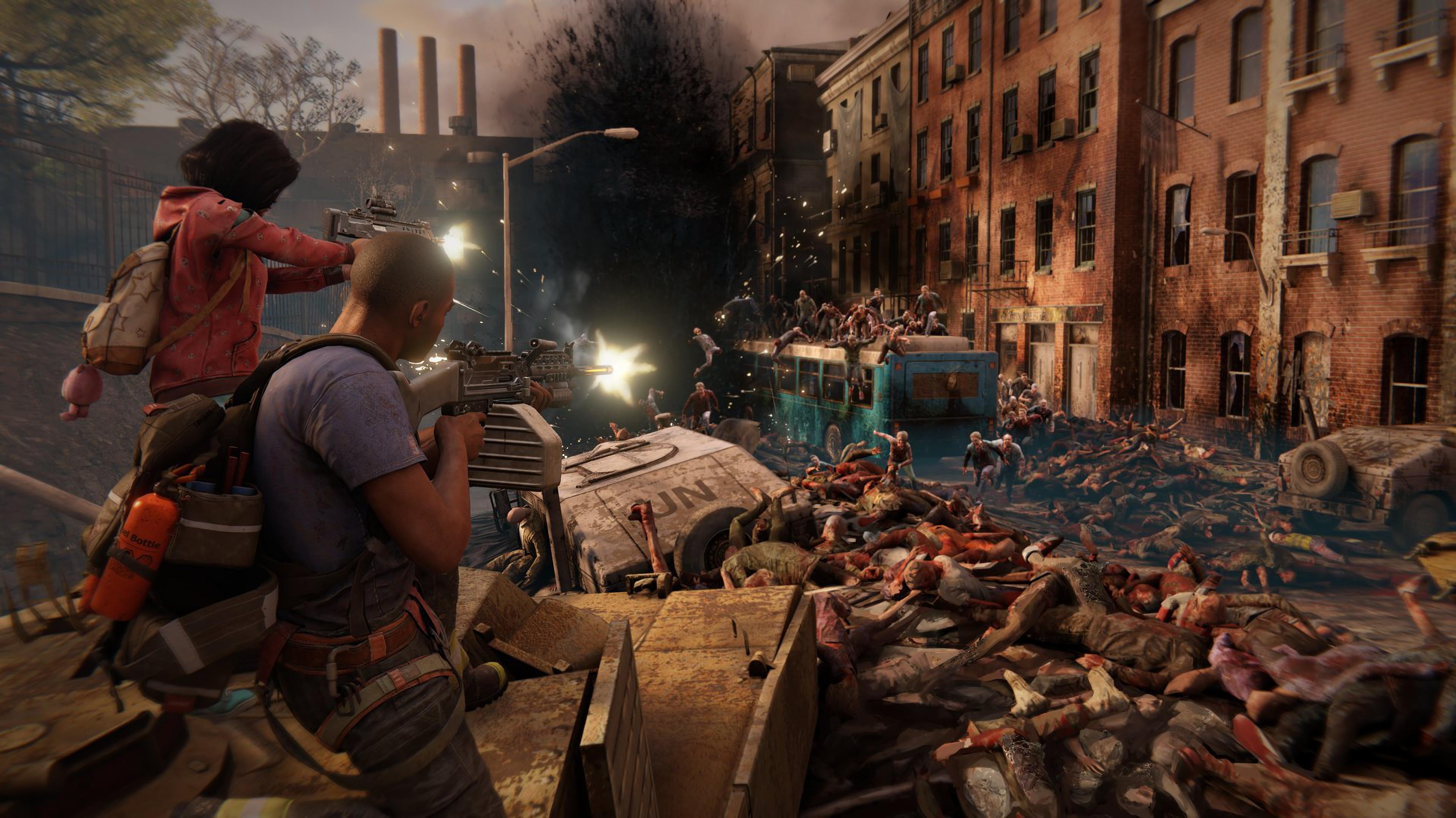 3840x2160 World War Z Zombie Hordes Shooting 4K