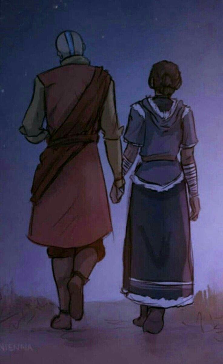 736x1200 Aang and Katara holding hands and walking together. Avatar airbender, Avatar the last airbender art, Aang