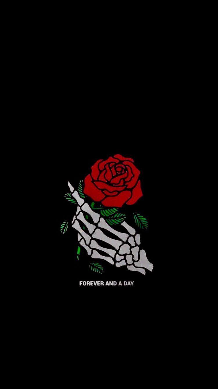 750x1334 Aesthetic Dark Aesthetic Rose Aesthetic Black Wallpaper With Words Wallpaper Portal